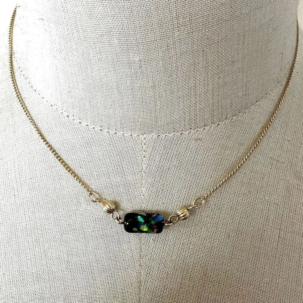 Gold tone bead necklace